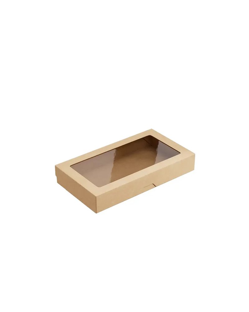Контейнер бумажный OneBox с крышкой картон 1,45л ,H=4,L=26,B=15см св.корич.