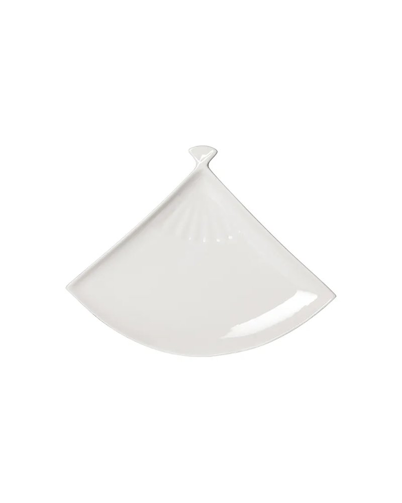 Блюдо «Кунстверк» веер фарфор ,H=15,L=200,B=130мм белый