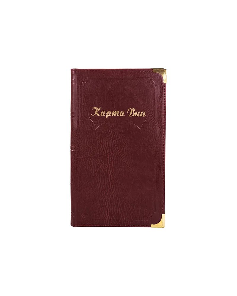 Папка-карта вин кожезам. ,L=32,B=19см бордо