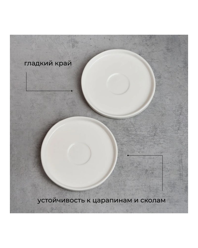 Блюдце «Эггшелл» с бортом фарфор D=115/35,H=15мм белый