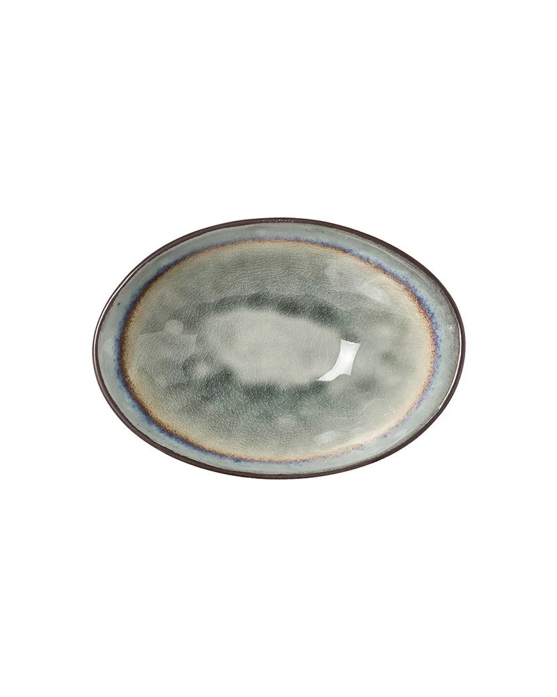 Салатник овальный керамика ,H=50,L=195,B=130мм бежев.,голуб.