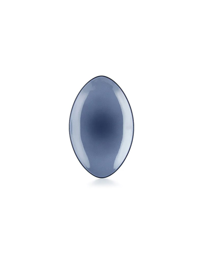 Блюдо «Экинокс» овальное керамика ,H=40,L=350,B=223мм синий
