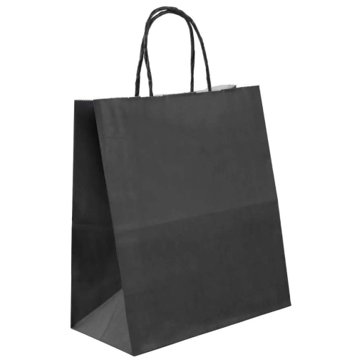 Чeрный бум. пакет 220×120×250 мм с кручеными ручками