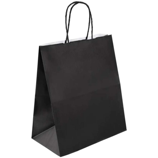 Чeрный бум. пакет 240×140×280 мм с кручеными ручками
