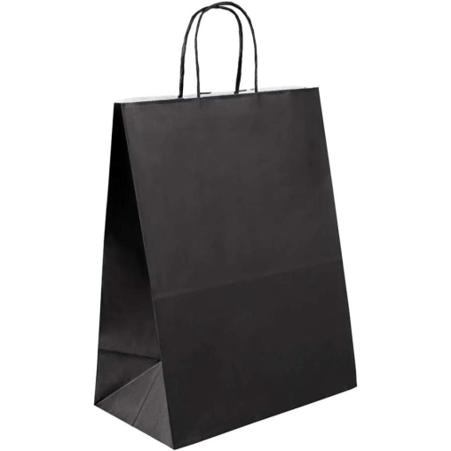 Чeрный бум. пакет 260×150×350 мм с кручеными ручками