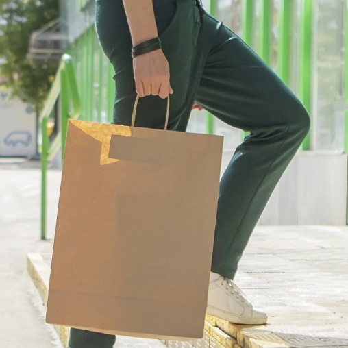 Крафт пакет 350×150×450 мм с кручеными ручками