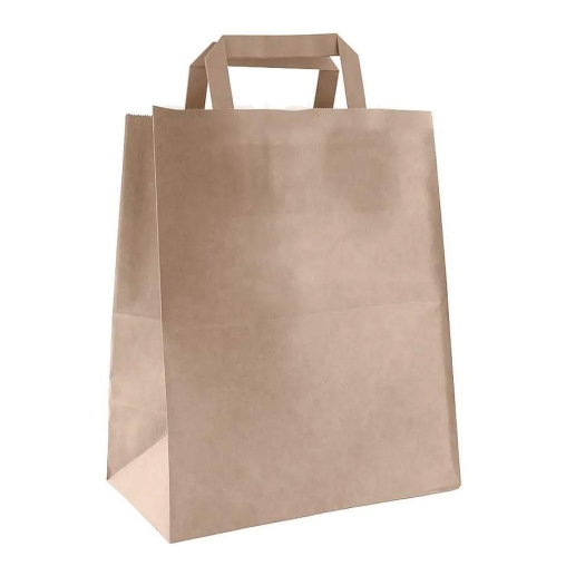 Крафт пакет 240×140×280 мм с плоскими ручками