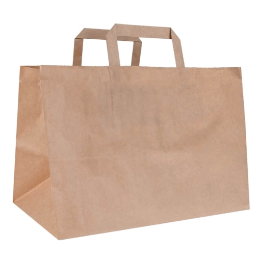 Крафт пакет 320×200×220 мм с плоскими ручками