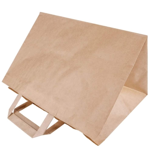 Крафт пакет 320×200×220 мм с плоскими ручками