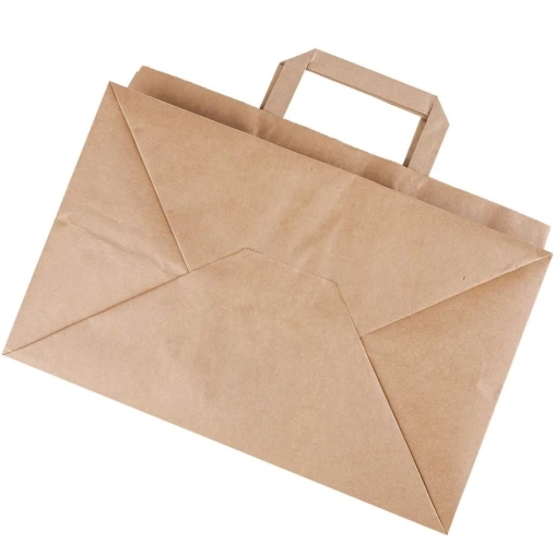 Крафт пакет 320×200×220 мм с плоскими ручками