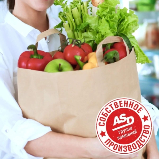 Крафт пакет 320×200×370 мм с плоскими ручками