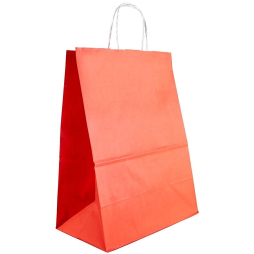 Красный бум. пакет 260×150×350 мм с кручеными ручками