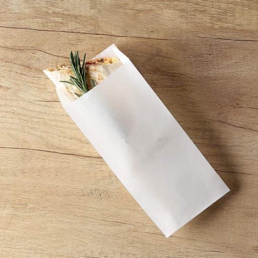 Жиростойкий белый V-пакет для шаурмы 90+40×220 мм