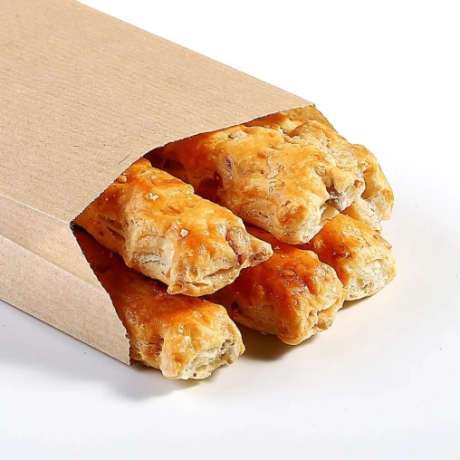 Крафтовый бумажный V-пакет для столовых приборов 80+20×200 мм