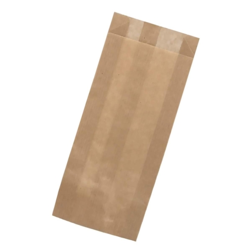 Крафтовый бумажный V-пакет для столовых приборов 80+20×200 мм