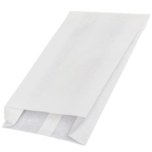 Жиростойкий белый бумажный V-пакет для выпечки 140+60×250 мм