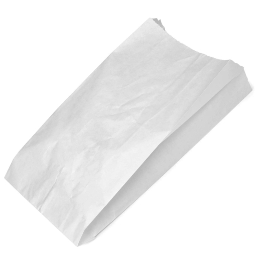 Жиростойкий белый бумажный V-пакет для выпечки 140+60×250 мм