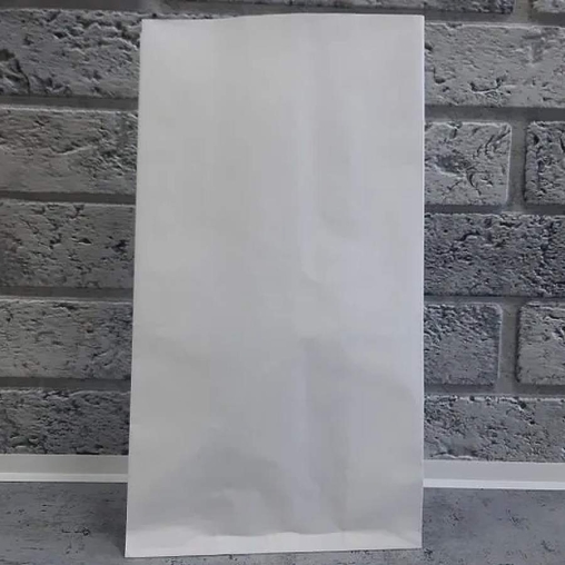 Жиростойкий белый бумажный V-пакет для выпечки 140+60×250 мм