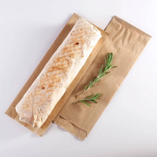 Крафтовый бумажный V-пакет для бутылки 100+50×300 мм