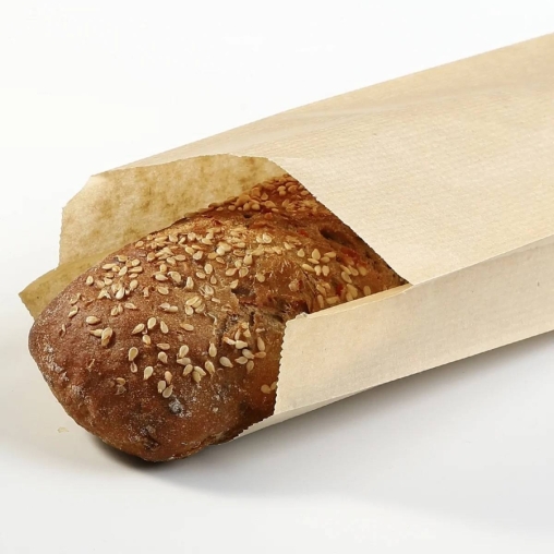 Крафтовый бумажный V-пакет для бутылки 100+50×300 мм