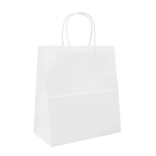 Белый бум. пакет 220×120×250 мм с кручеными ручками
