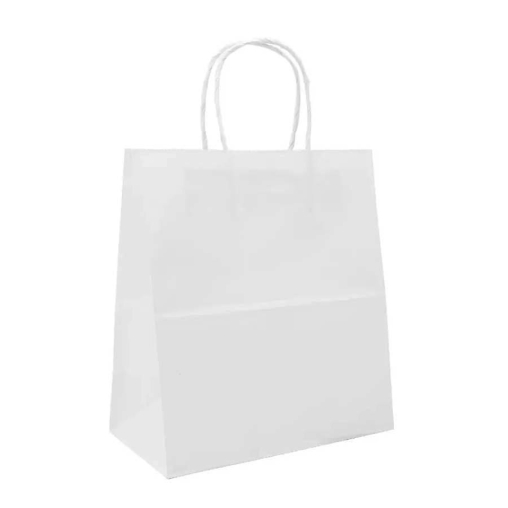 Белый бум. пакет 220×120×250 мм с кручеными ручками