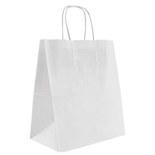 Белый бум. пакет 240×140×280 мм с кручеными ручками