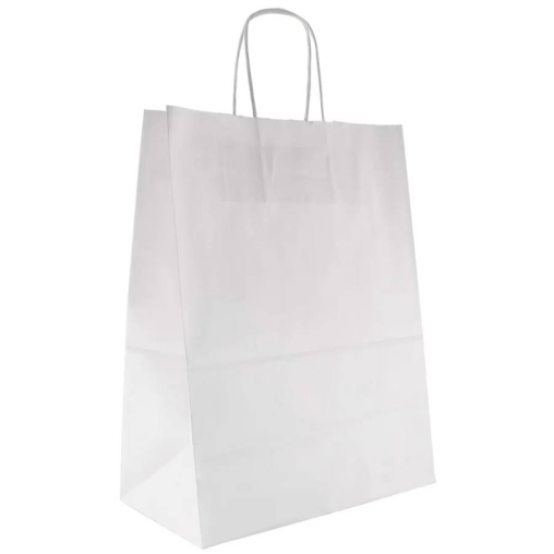 Белый бум. пакет 260×150×350 мм с кручеными ручками