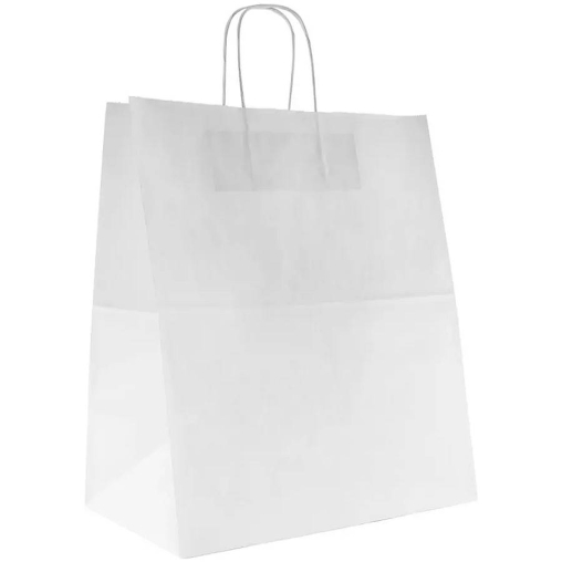 Белый бум. пакет 320×200×370 мм с кручеными ручками