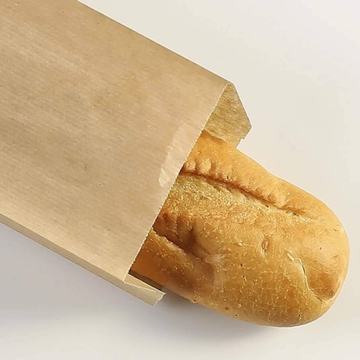 Крафтовый бумажный V-пакет для французского багета 100+50×640 мм