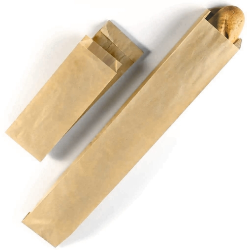 Крафтовый бумажный V-пакет для французского багета 100+50×640 мм