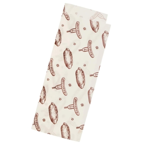 Влагопрочный бумажный белый уголок с принтом ХОТ-ДОГ 80+40×225 мм