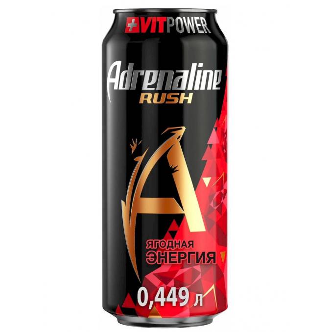 Энергетический напиток Adrenaline Red Energy Ягодная энергия 449 мл ж/б