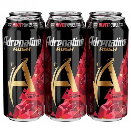 Энергетический напиток Adrenaline Red Energy Ягодная энергия 449 мл ж/б