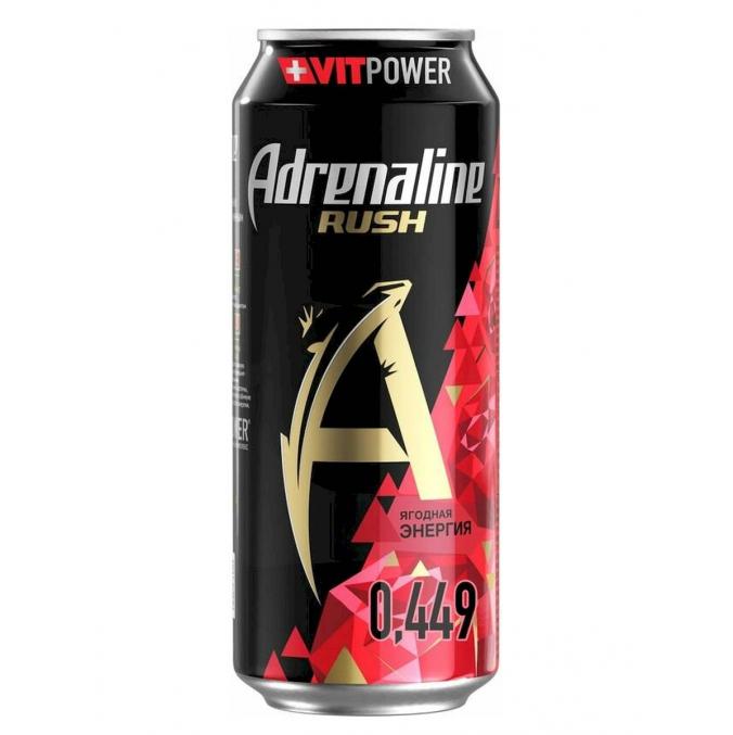 Энергетический напиток Adrenaline Red Energy Ягодная энергия 449 мл ж/б