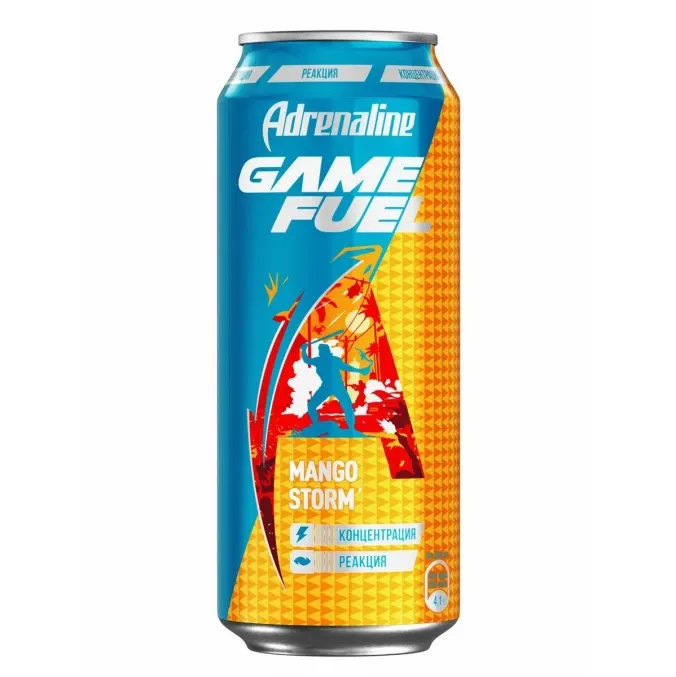 Энергетический напиток Adrenaline Game Fuel Mango storm 449 мл ж/б ...
