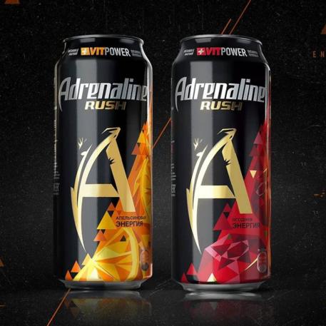 Энергетический напиток Adrenaline Red Energy Ягодная энергия 449 мл ж/б