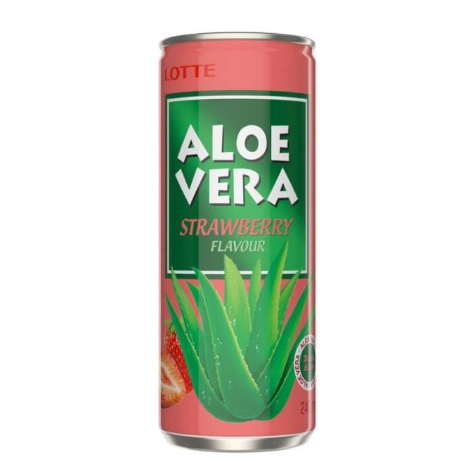 Lotte Aloe Vera Клубника 240 мл ж/б