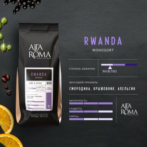 Кофе в зернах AltaRoma RWANDA 1000 г
