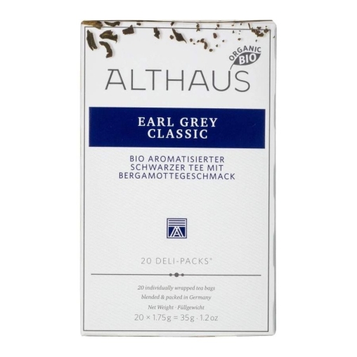 Чай черный Althaus Bio Earl Grey Classic БЕРГАМОТ Deli Packs 20 саше ×1,75 г