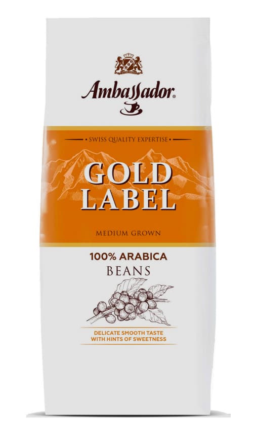 Кофе в зернах Ambassador Gold Label комплект 5 шт. по 200 г