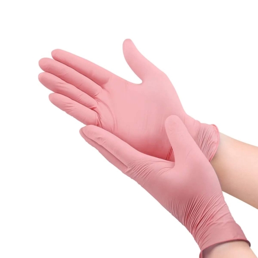 Перчатки AVIORA неопудренные нитрил РОЗОВЫЕ р. L 100 шт.