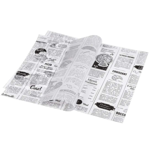 Оберточная бумага принт газета ЧАО белая парафинированная в листах 260×320 мм по 500 в пачке