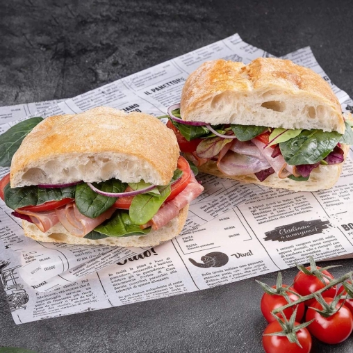 Оберточная бумага принт газета ЧАО белая парафинированная в листах 260×320 мм по 500 в пачке