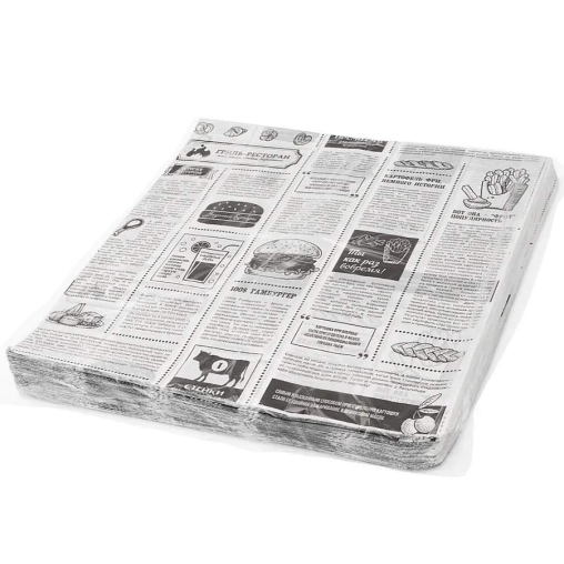 Оберточная бумага ГАЗЕТА белая парафинированная в листах 305×305 мм по 500 в пачке
