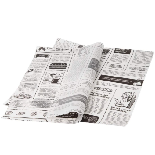 Оберточная бумага ГАЗЕТА белая парафинированная в листах 305×305 мм по 500 в пачке