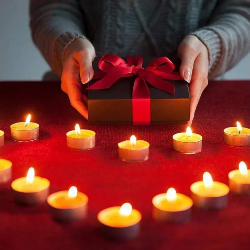 Свеча чайная литая в гильзе 4 часа горения