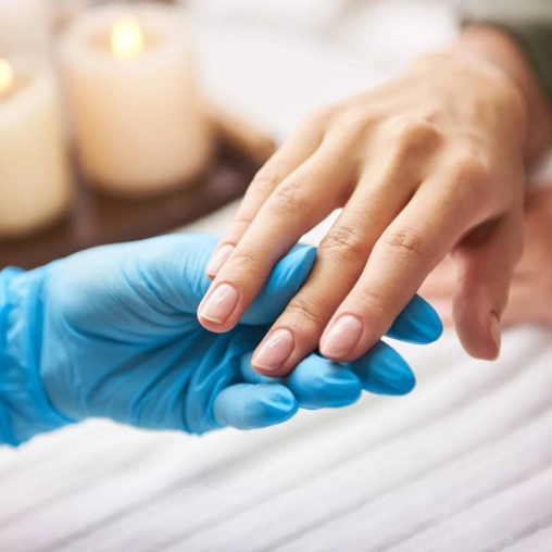 Перчатки AVIORA неопудренные винил ГОЛУБЫЕ р. M 100 шт.