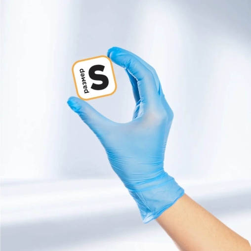 Перчатки AVIORA неопудренные винил ГОЛУБЫЕ р. S 100 шт.