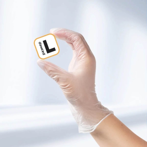 Перчатки AVIORA неопудренные винил ПРОЗРАЧНЫЕ р. L 100 шт.